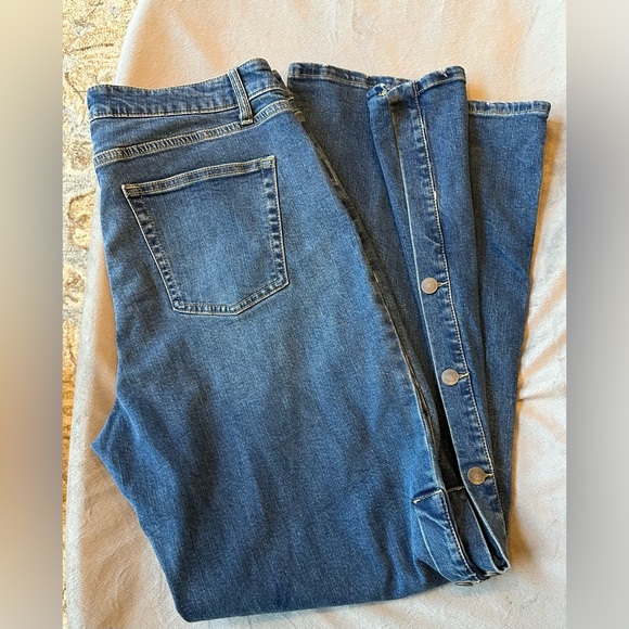 Nili Lotan Wide leg button side denim jeans Size 14 - Picture 7 of 12